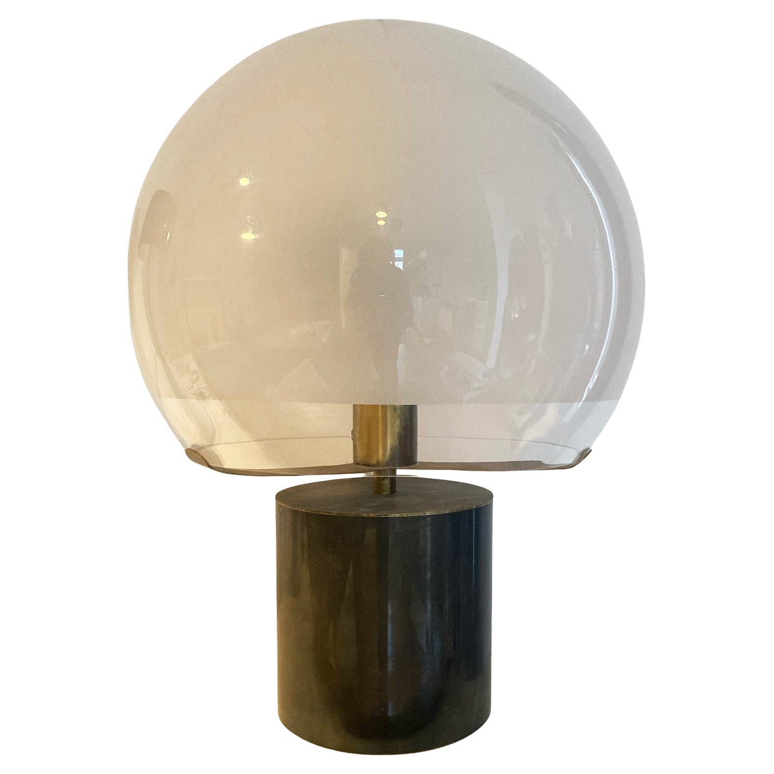 Mid Century Large Brass Table Lamp by L. C. Dominioni Mod. Porcino Azucena, 1966 For Sale