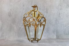 Mid-century large bronze lantern pendant, Louis XV style.
