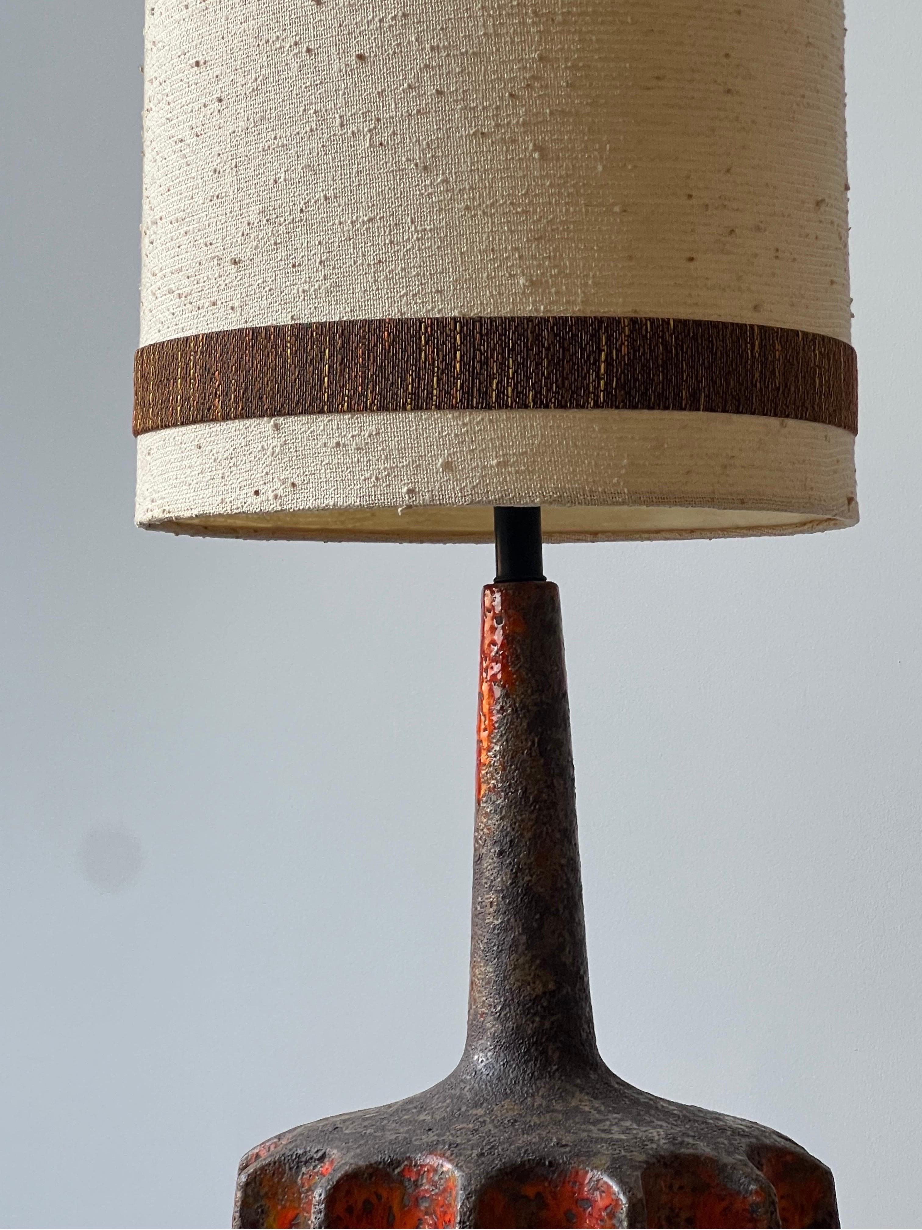 Mid-Century Modern Mid-Century Large Brutalist Ceramic Lamp - Single