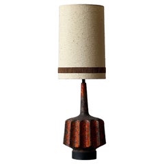 Mid-Century Large Brutalist Ceramic Lamp - Single