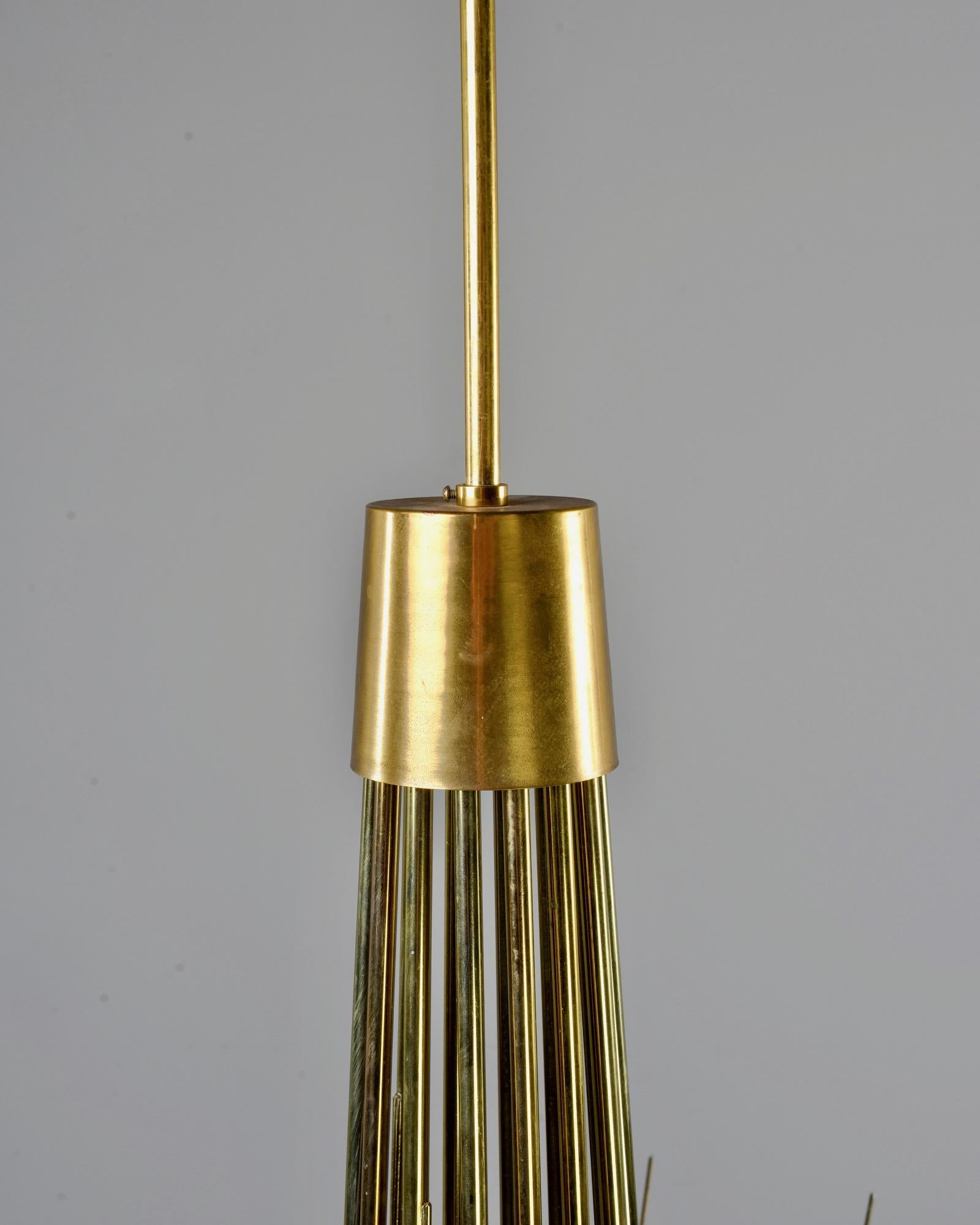 Midcentury Large Brutalist Style Brass 14-Light Chandelier 4