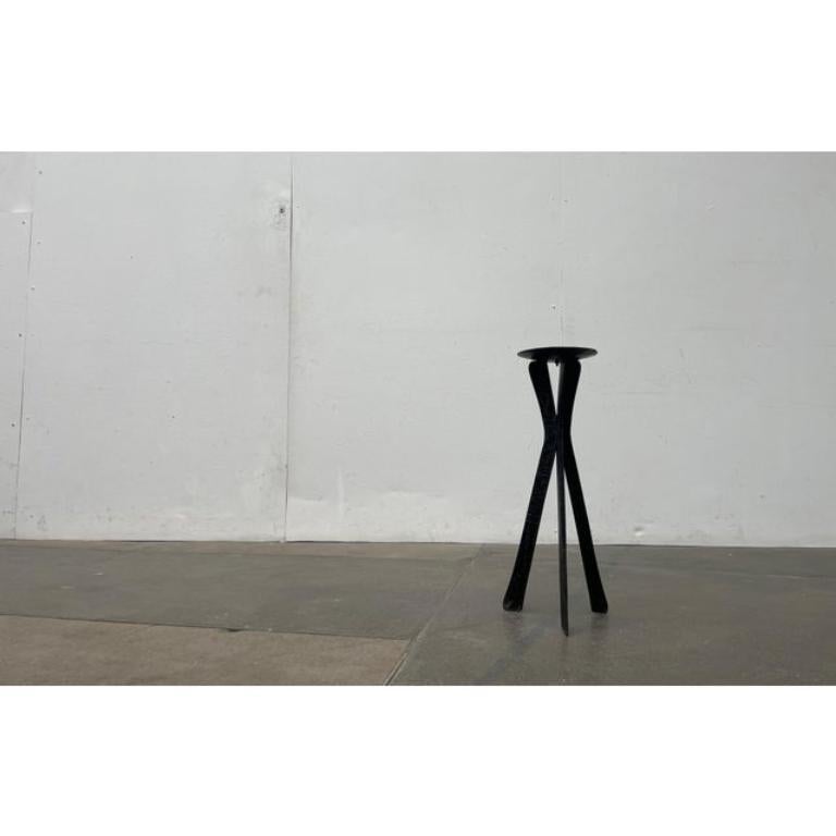 Mid-Century Large Brutalist Wrought Iron Tripod Floor Candleholder, 1960s For Sale 4