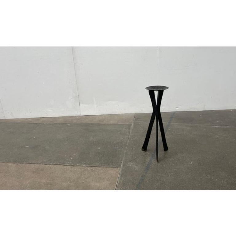Mid-Century Large Brutalist Wrought Iron Tripod Floor Candleholder, 1960s For Sale 6
