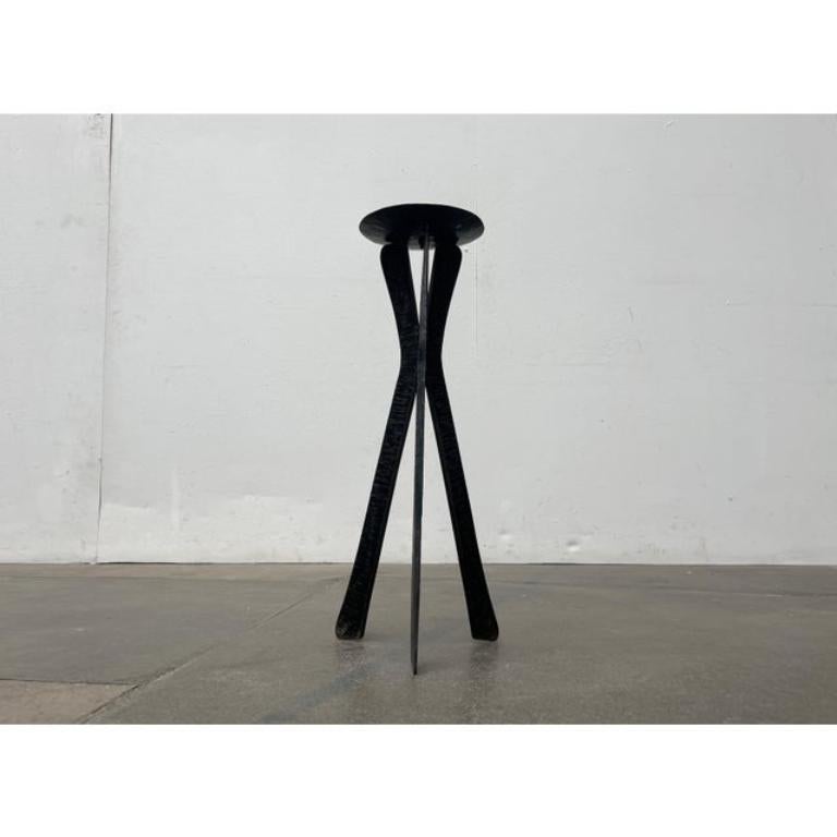 Mid-Century Large Brutalist Wrought Iron Tripod Floor Candleholder, 1960s, in Very Good conditions. Designed 1960 to 1969.

Additional information:
Material: Metal
Color: Black
Styles: Brutalist
Period: 1960s
Item Type: Vintage, Antique or