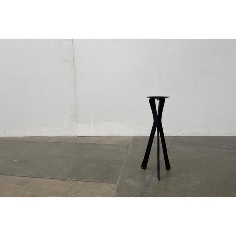 Mid-Century Large Brutalist Wrought Iron Tripod Floor Candleholder, 1960s In Good Condition For Sale In Hamburg, DE