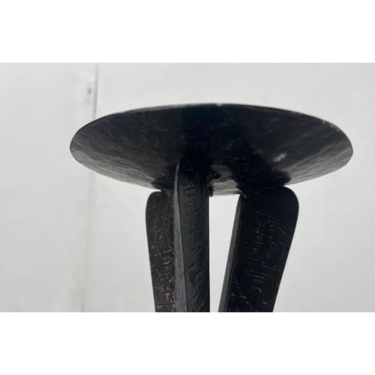 20th Century Mid-Century Large Brutalist Wrought Iron Tripod Floor Candleholder, 1960s For Sale