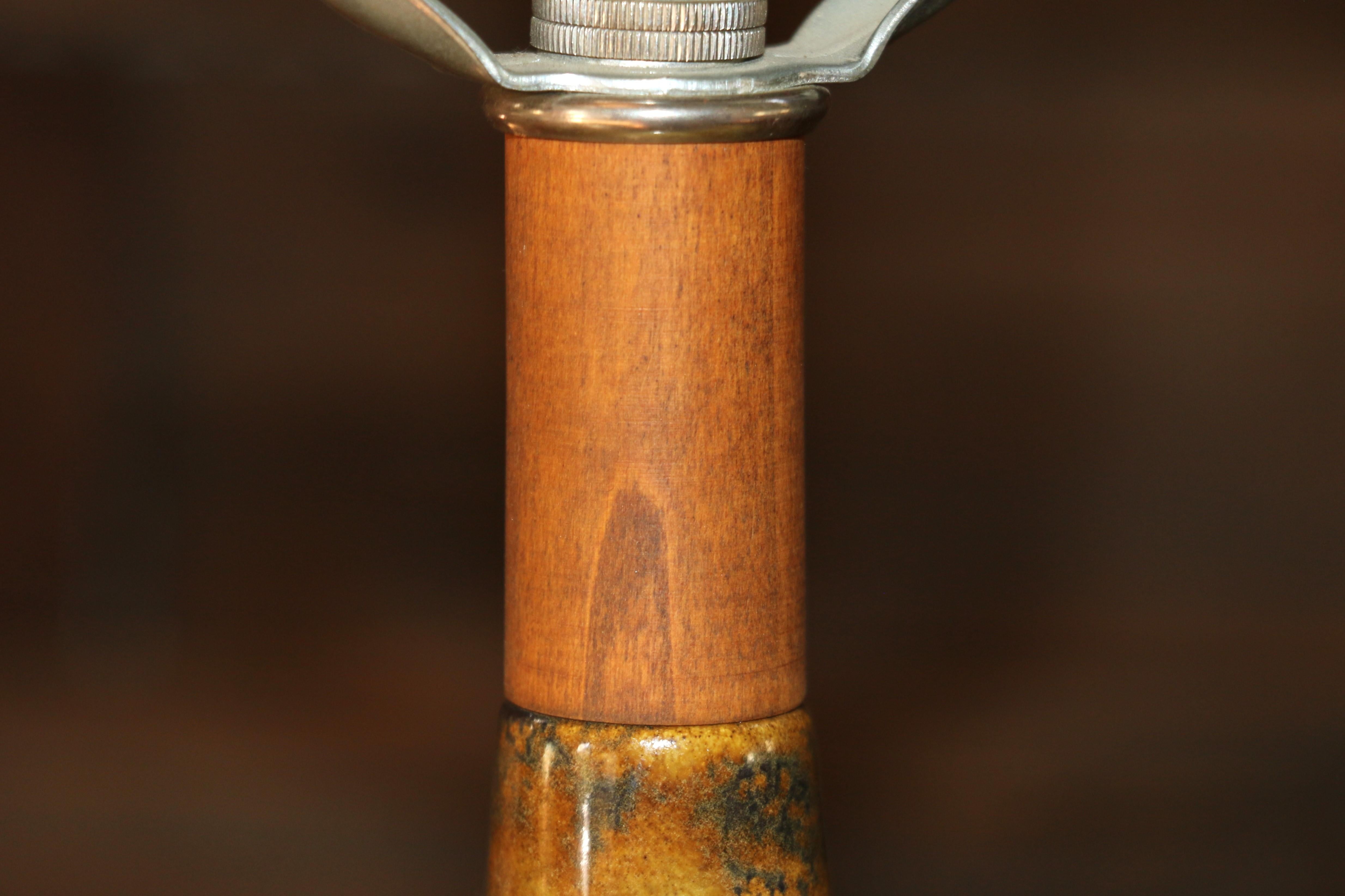 Grande lampe de table du milieu du siècle en céramique à glaçure goutte à goutte, années 1960 en vente 7