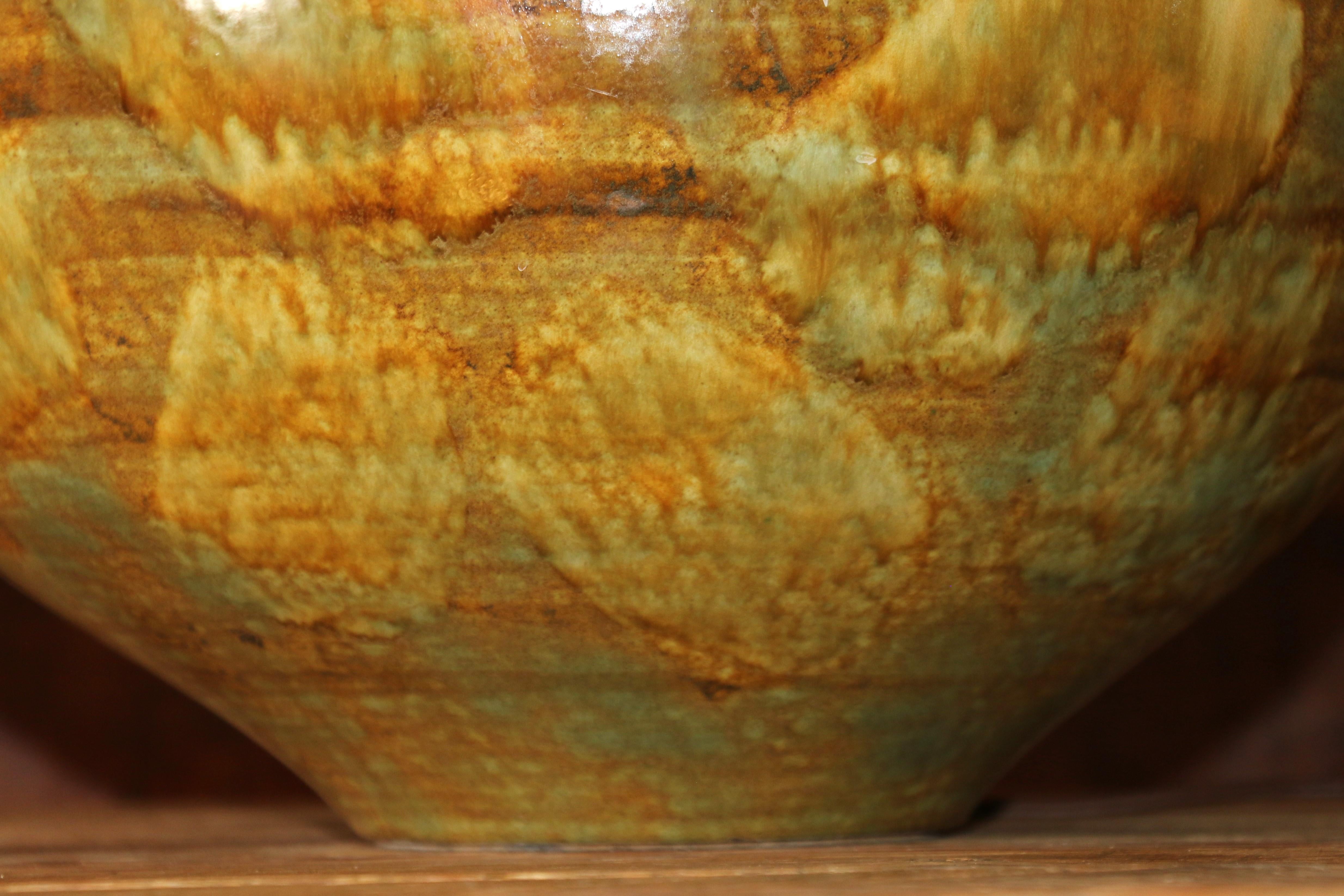 Grande lampe de table du milieu du siècle en céramique à glaçure goutte à goutte, années 1960 en vente 8