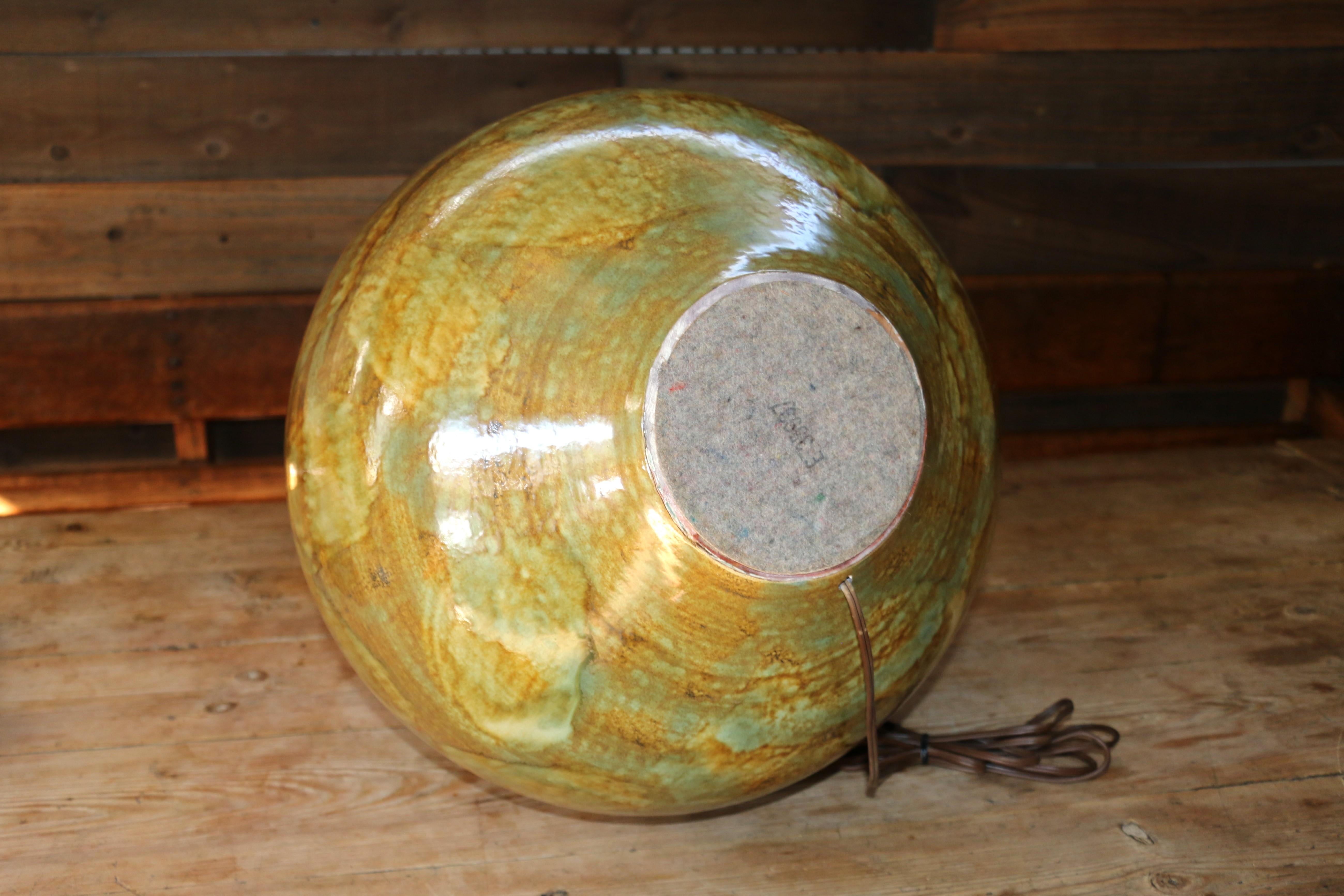 Grande lampe de table du milieu du siècle en céramique à glaçure goutte à goutte, années 1960 en vente 12