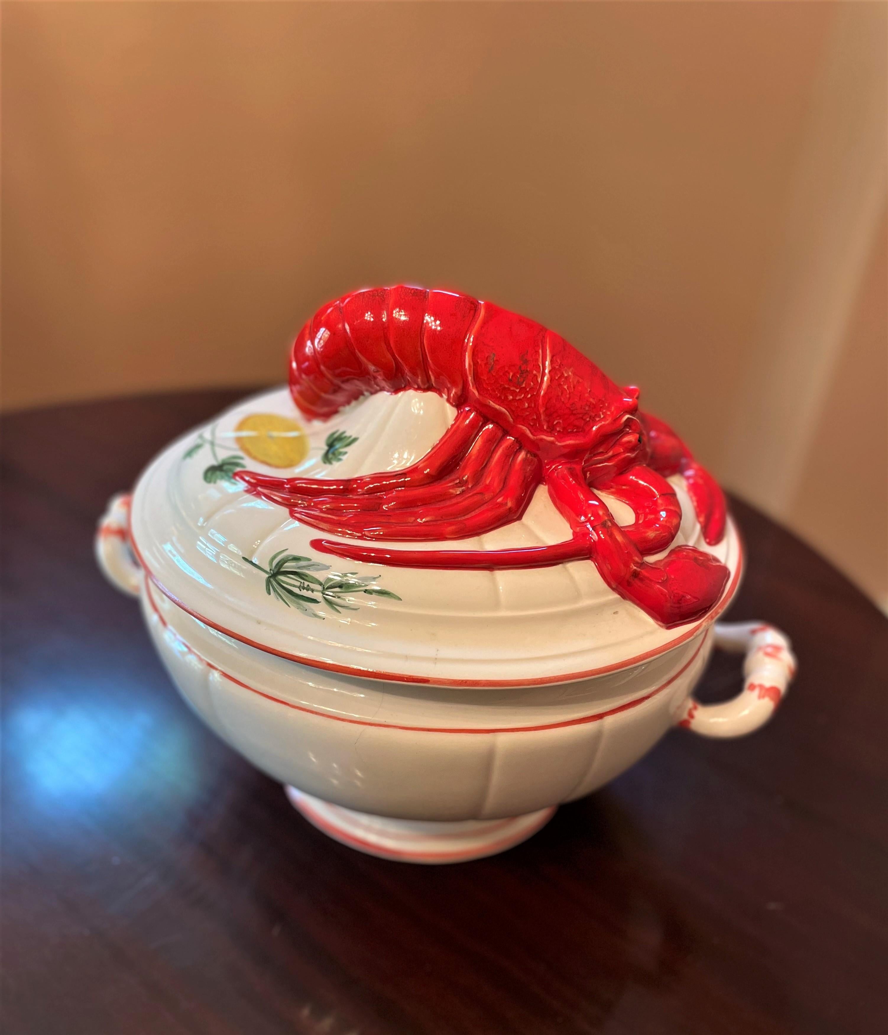 lobster statue with tray