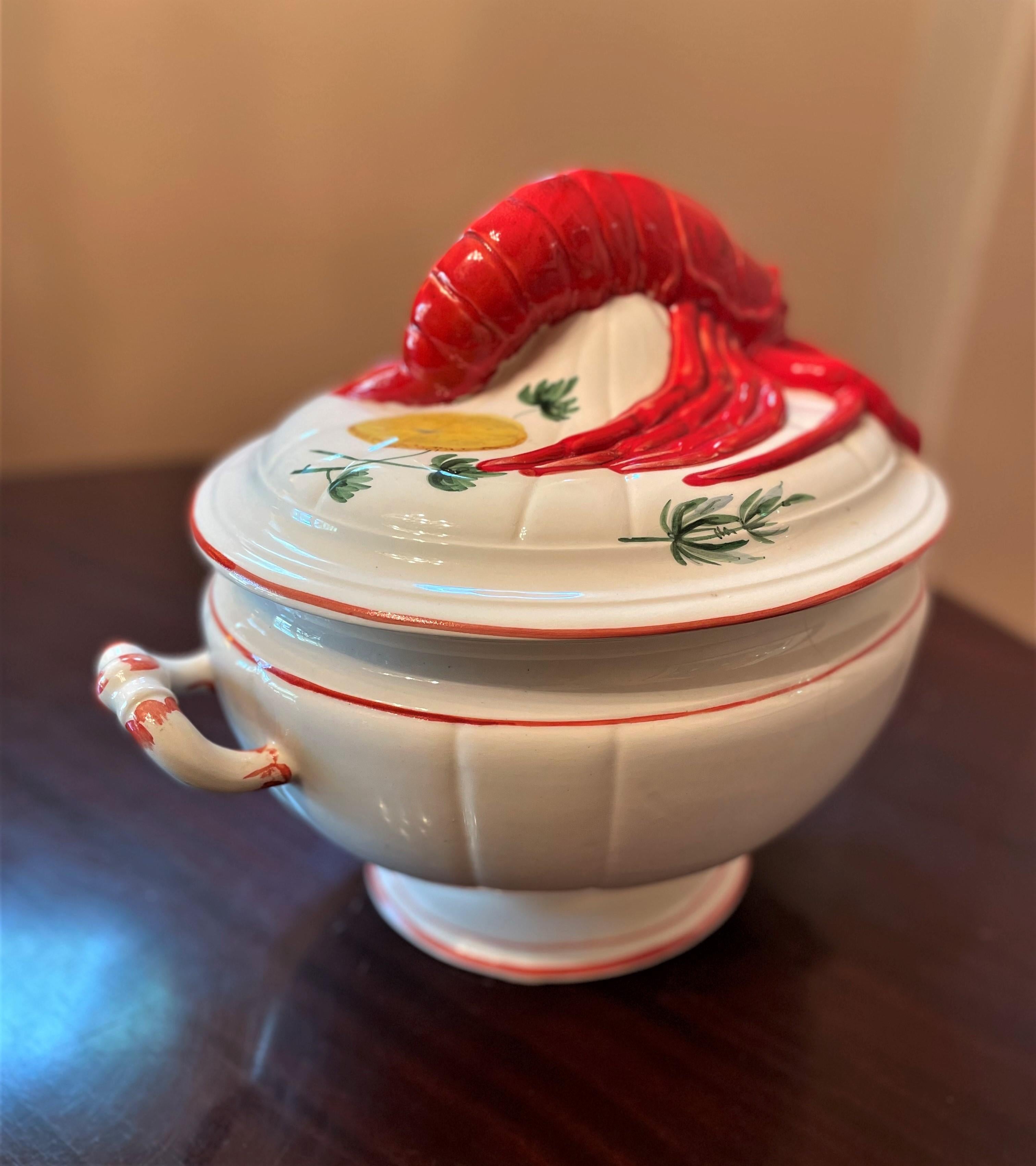 lobster statue with tray