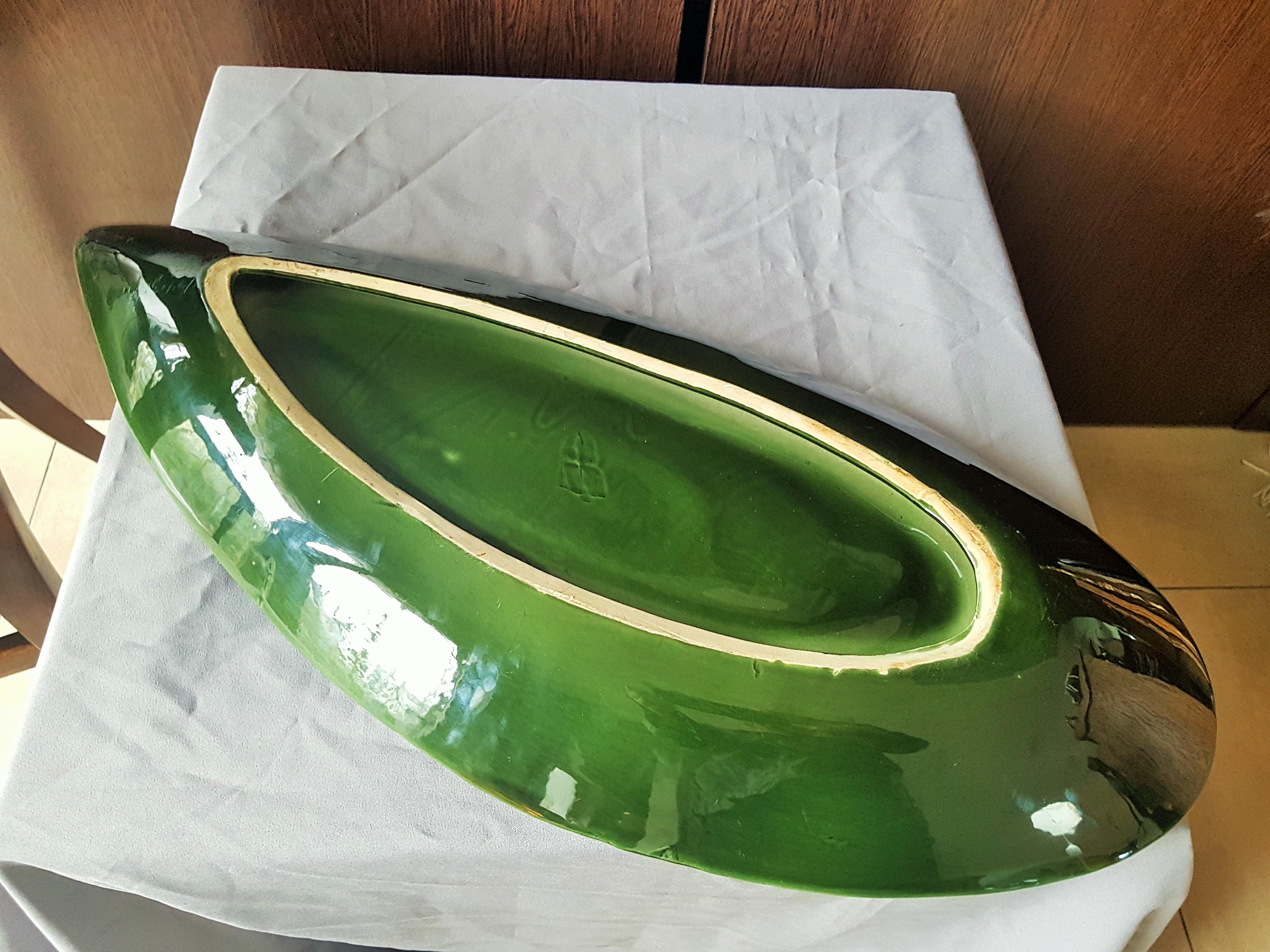Mid-Century Large Ceramic Shell Bowl by Pol Chambost 12