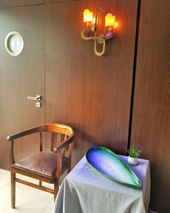 Große Schale aus Keramik mit Muschelmotiv von Pol Chambost aus der Mitte des Jahrhunderts