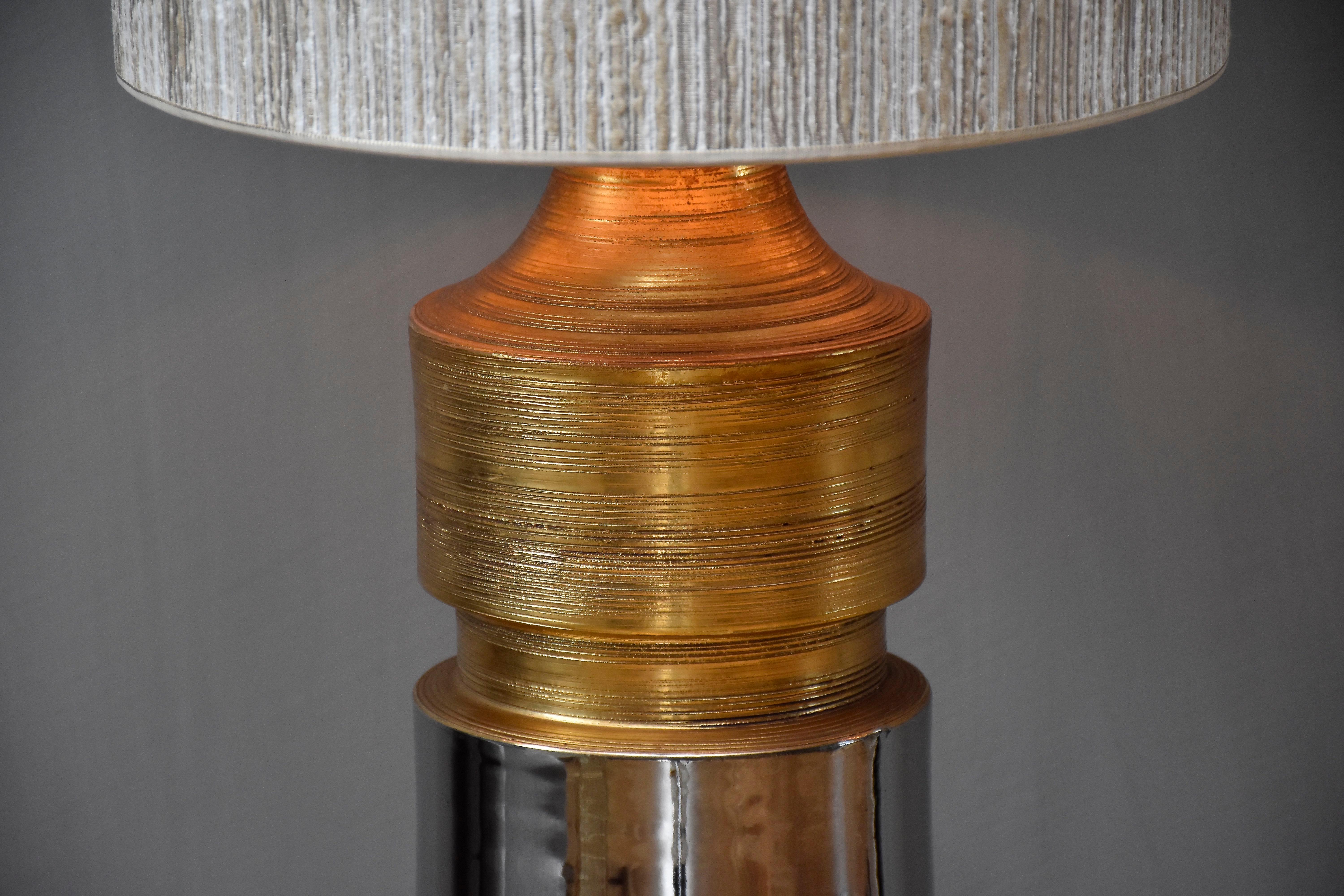 20ième siècle Grande lampe de table en céramique mi-siècle par Bitossi en vente