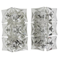 Mid-century Large Crystal Sconce by Kinkeldey , Germany , 1970s
