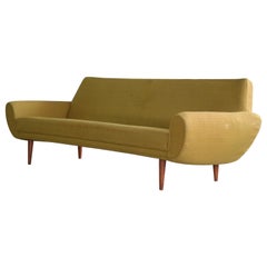 Midcentury Four-Seat Danish Modern Sofa in Teak and Wool by Kurt Ostervig