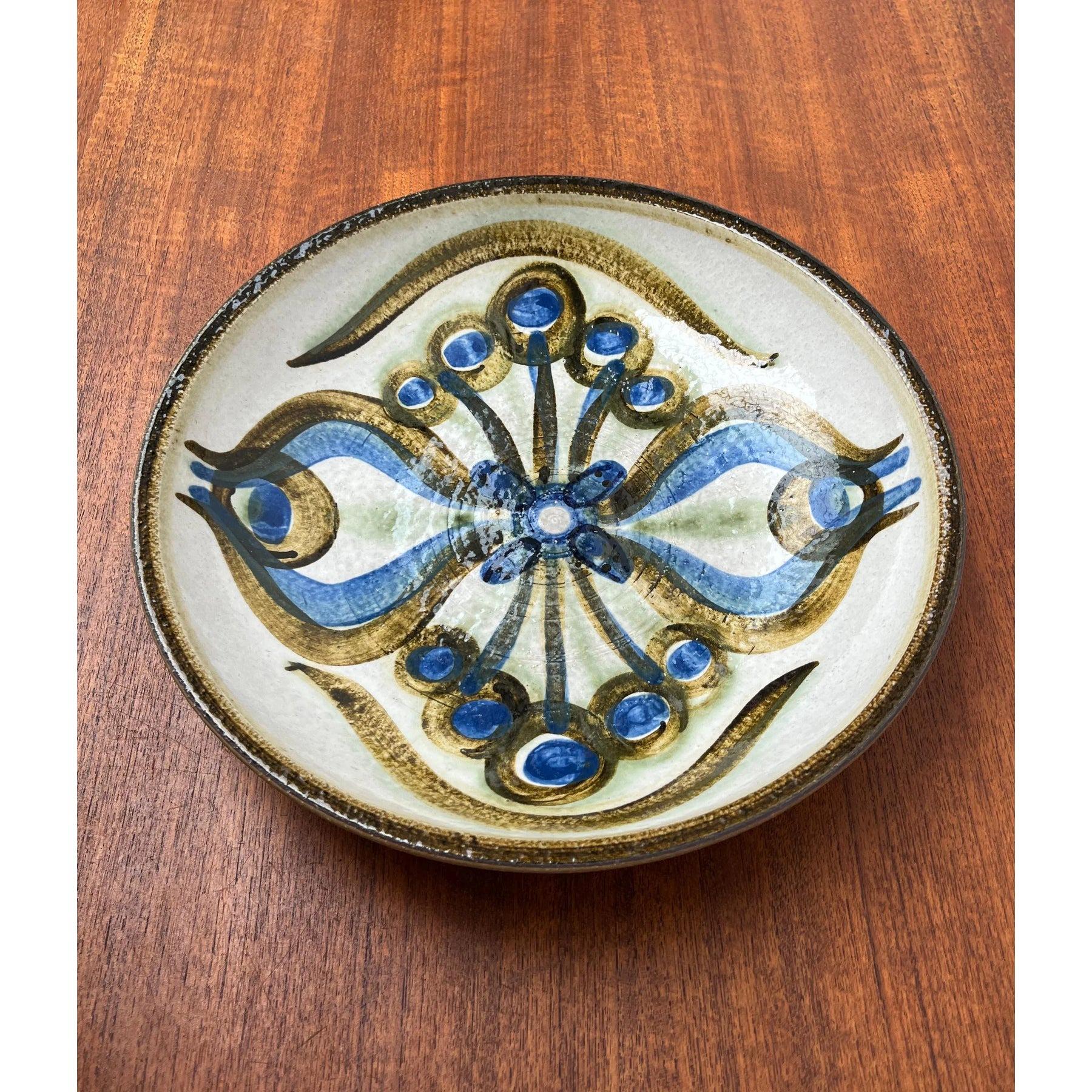 Gran cuenco o plato de pared danés de mediados de siglo de Studio Pottery para Søholm, años 60 Danés en venta