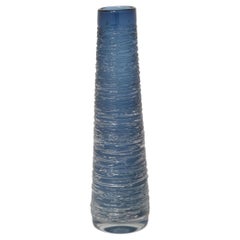 Mid-Century Large Dark Blue Glass Vase by Bengt Edenfalk, Sweden, 1960s