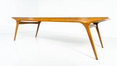 Grande table de salle à manger du milieu du siècle par Carlo De Carli, noyer, années 1950