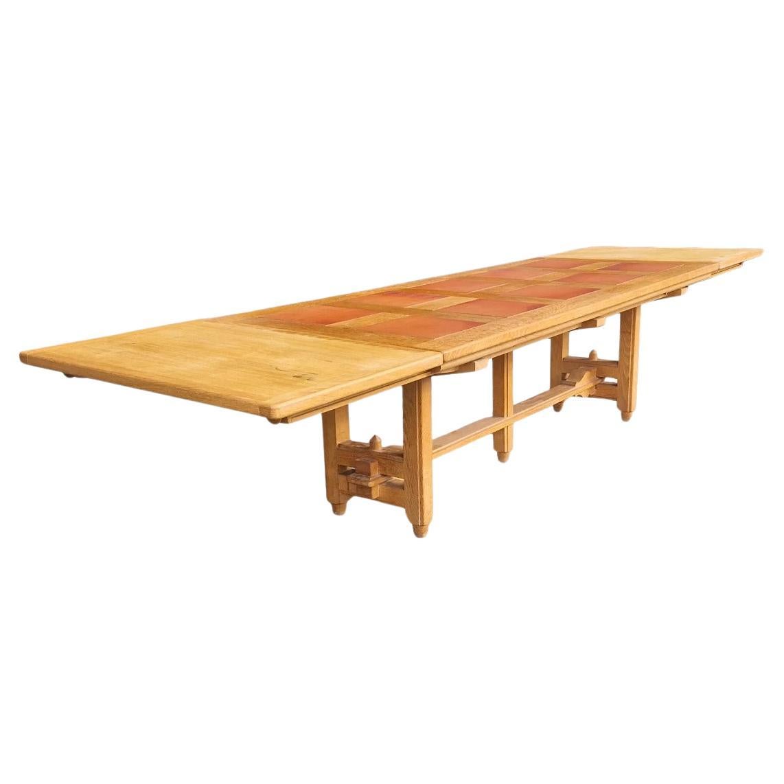 Mid Century Large dining table by Guillerme & Chambron, France, 1950's For Sale