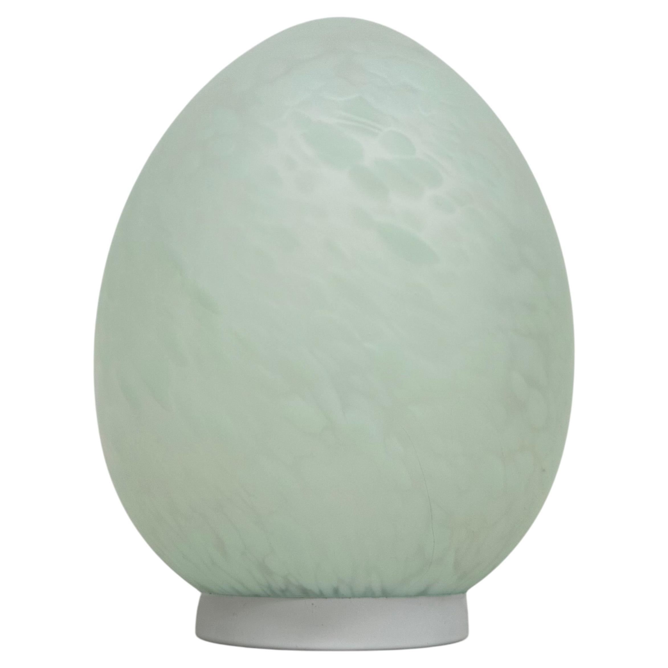 Mid-century Large Domec france egg shaped glass table lamp , 1970s For Sale