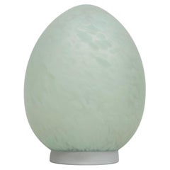 Mid-century Large Domec france egg shaped glass table lamp , 1970s