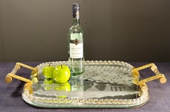 Großes graviertes Murano-Spiegel-Tablett aus der Jahrhundertmitte, Italien 1960