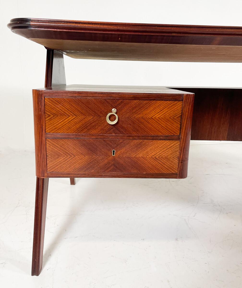Großer Chefschreibtisch von Vittorio Dassi, 1950er Jahre (Holz) im Angebot