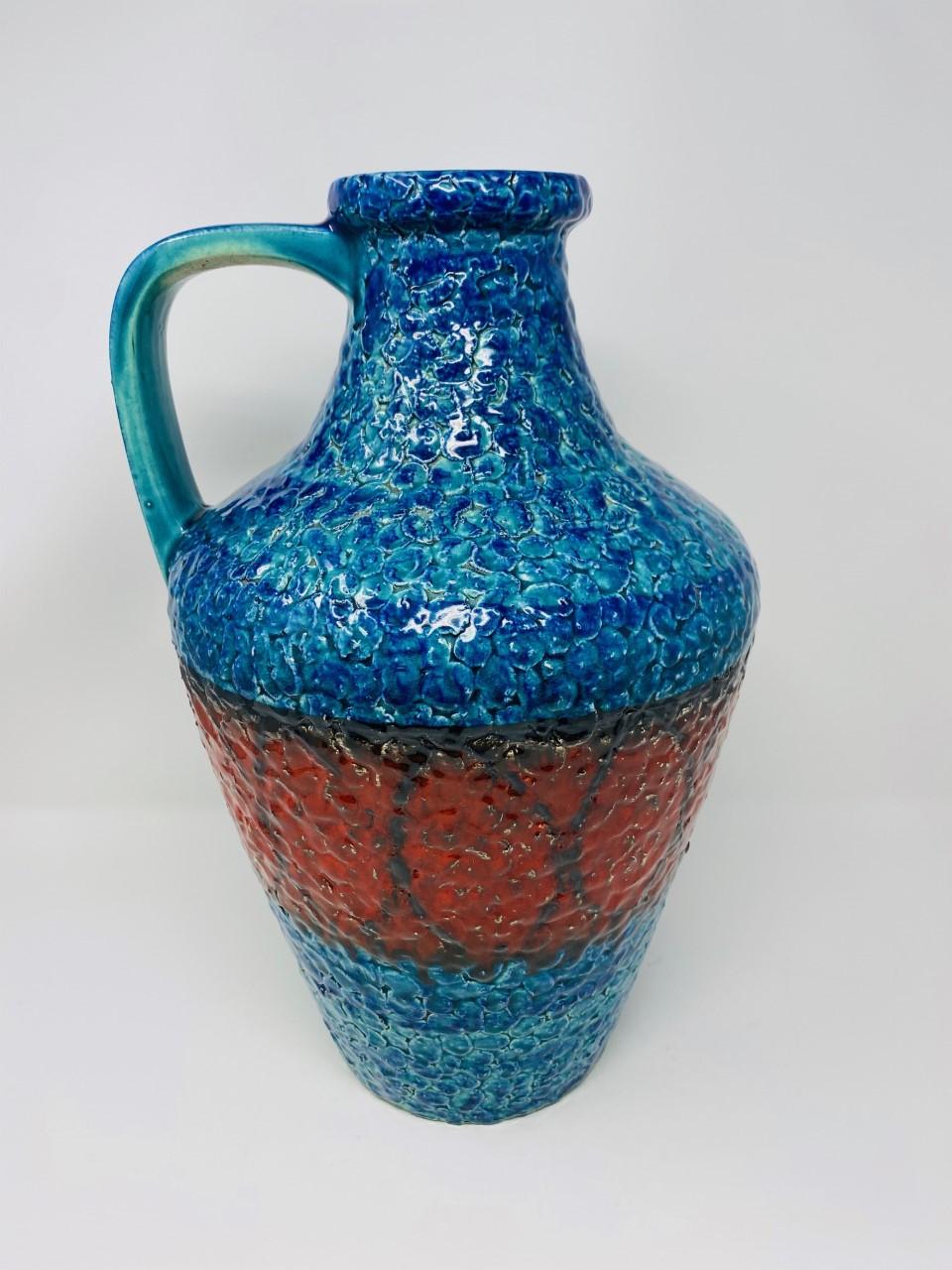 Große Fat Lava Op-Art-Vase von Bay Ceramics, Deutschland, Mitte des Jahrhunderts im Angebot 4