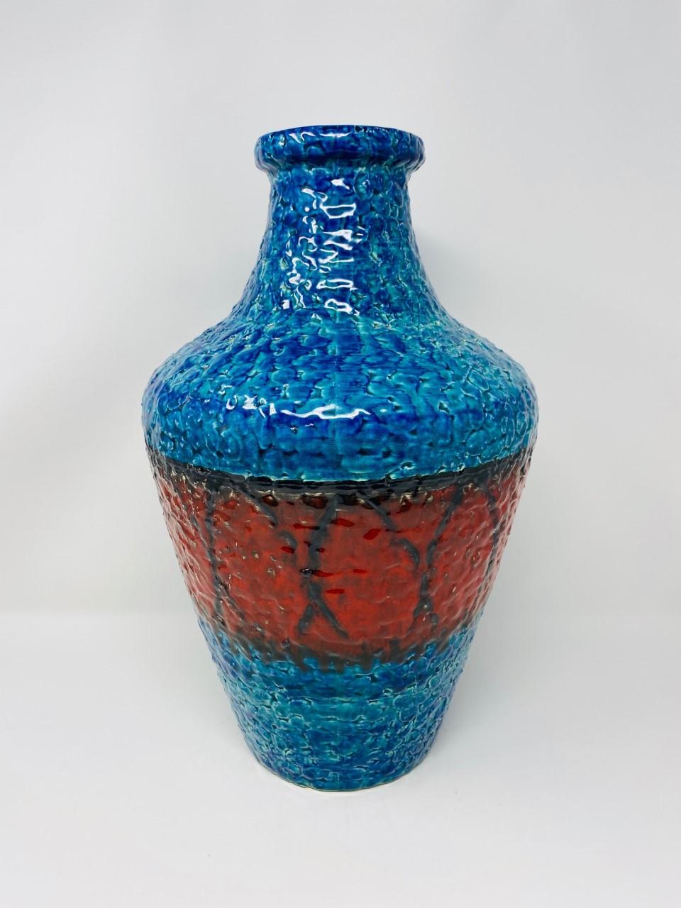 Große Fat Lava Op-Art-Vase von Bay Ceramics, Deutschland, Mitte des Jahrhunderts im Angebot 5