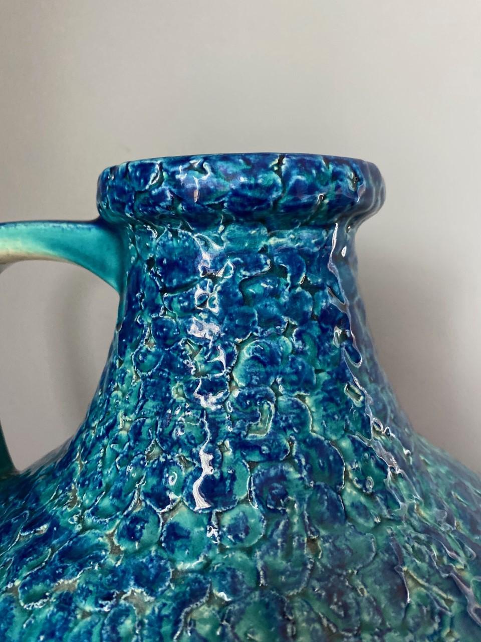 Große Fat Lava Op-Art-Vase von Bay Ceramics, Deutschland, Mitte des Jahrhunderts (Handgefertigt) im Angebot