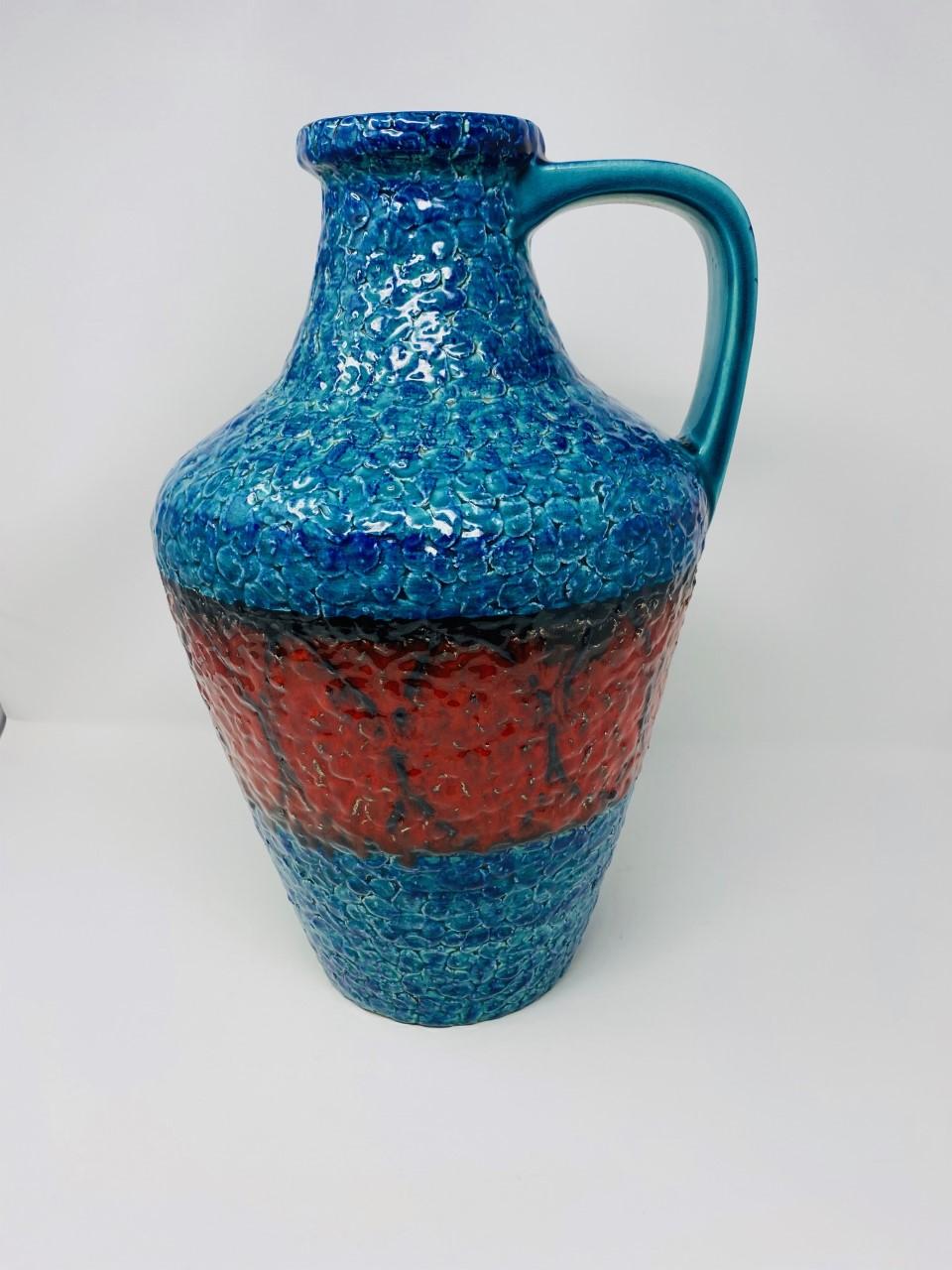 Große Fat Lava Op-Art-Vase von Bay Ceramics, Deutschland, Mitte des Jahrhunderts im Angebot 1