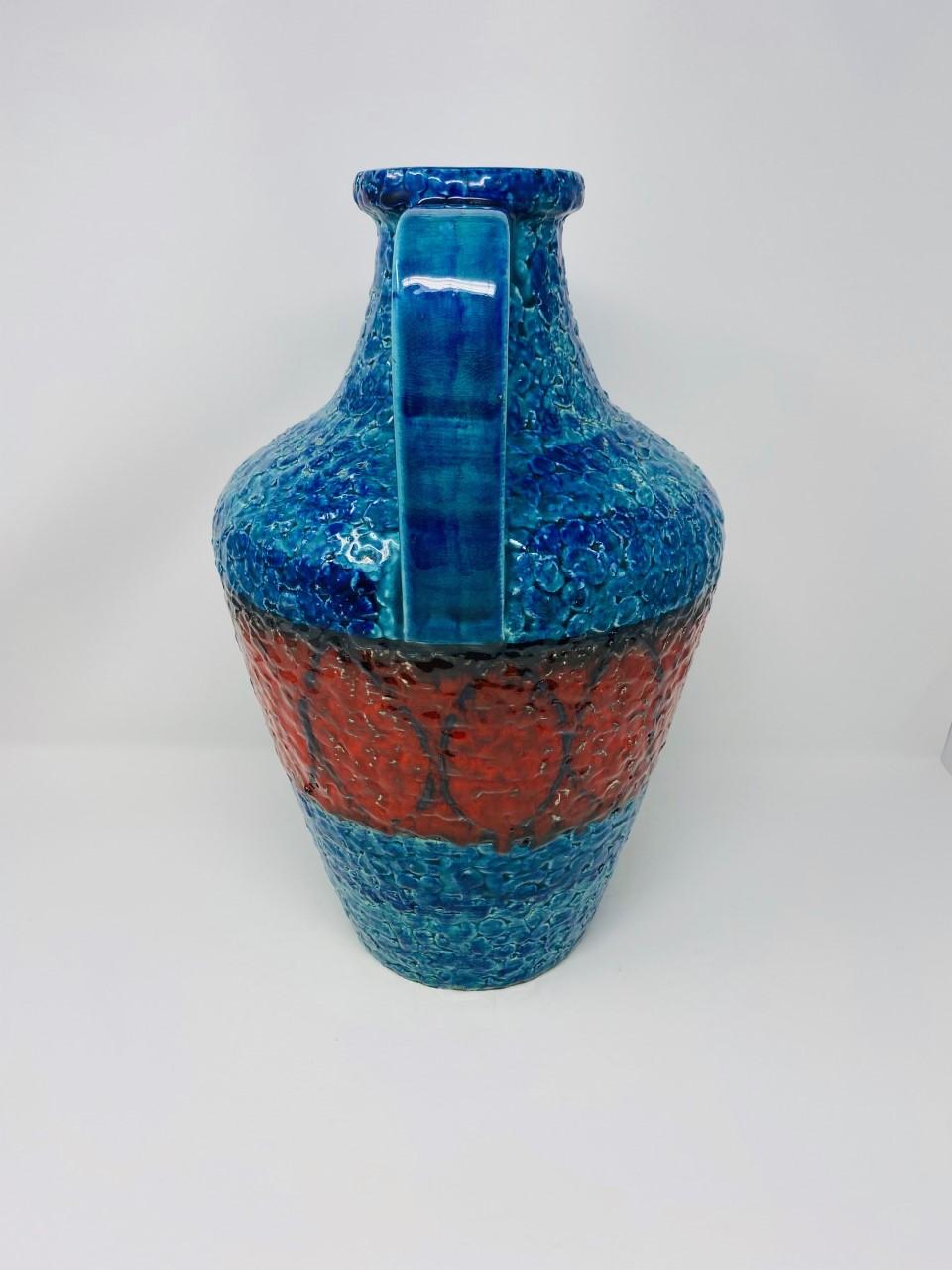 Mid Century Large Fat Lava Op Art Vase by Bay Ceramics, Germany For Sale 3