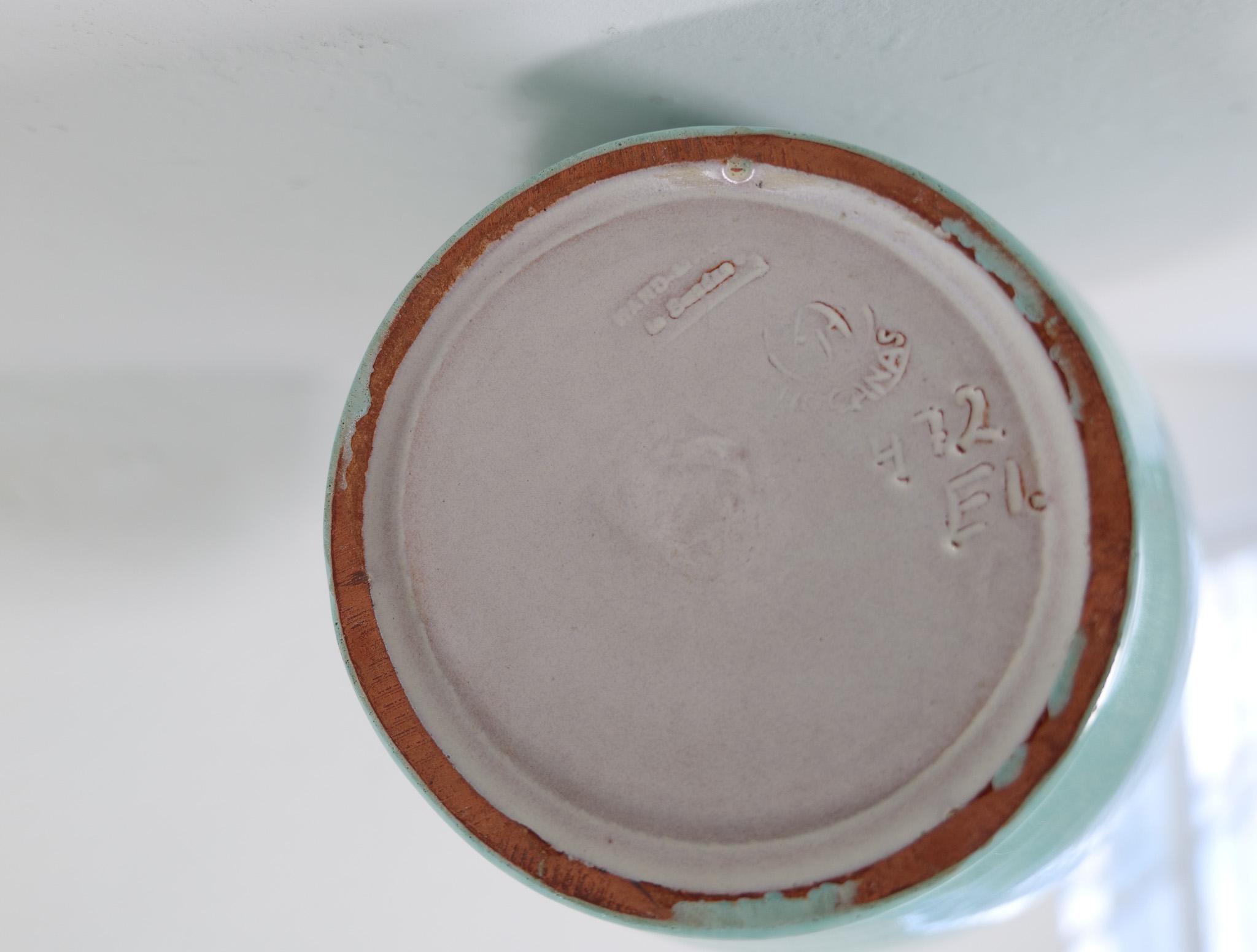 Vaso da terra grande di metà secolo disegnato da John Andersson Höganäs Svezia anni '60 6