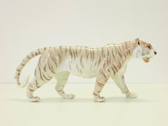 Midcentury Large German Tiger Porcelain Figurine