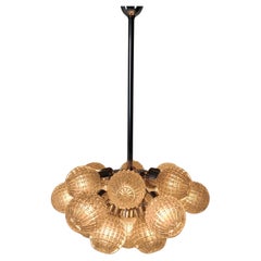 Lampadario a globo in vetro di metà secolo di Richard Essig, Germania, anni '60