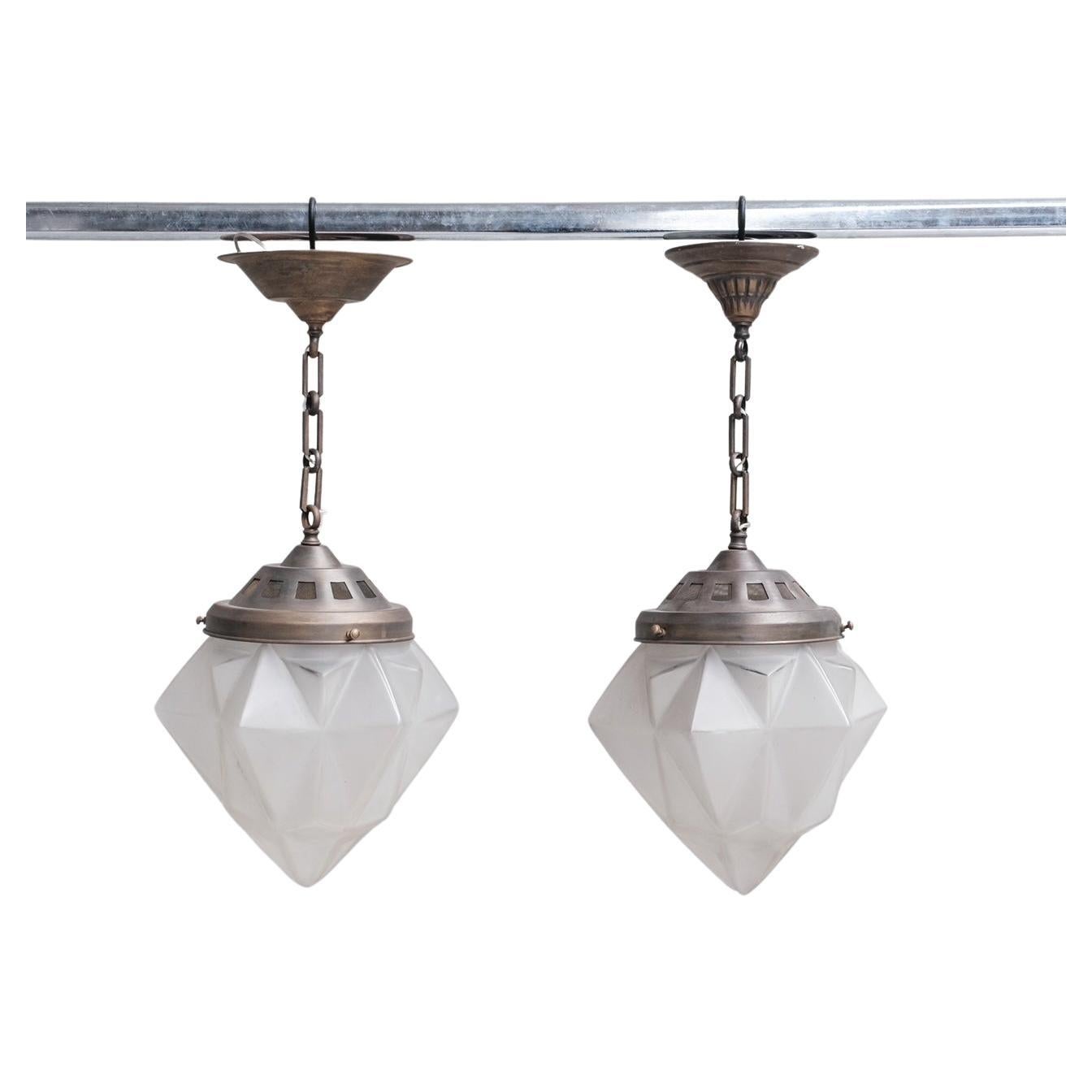 Mid-Century Large Glass Pendant(s) For Sale