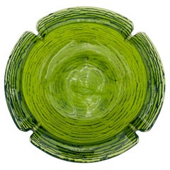 Großer Aschenbecher aus grünem Glas von Anchor Hocking aus der Jahrhundertmitte