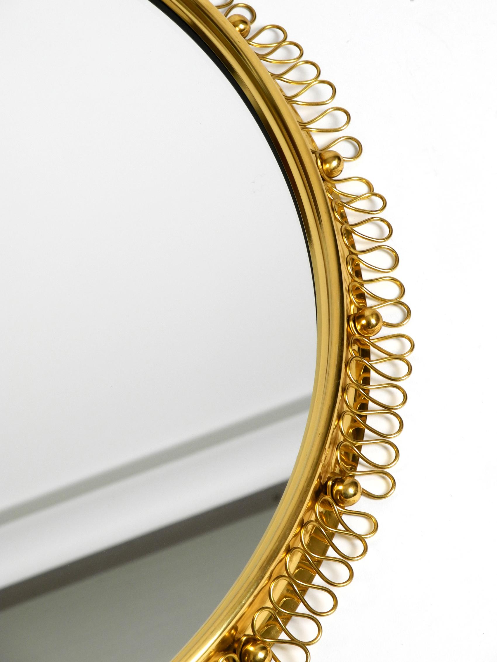 Midcentury Large Heavy Brass Wall Mirror by Josef Frank for Svenskt Tenn Sweden In Good Condition In München, DE