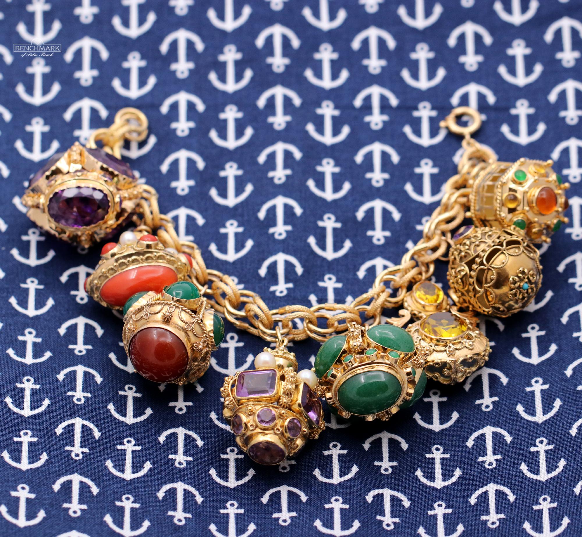 italian gold charm bracelets