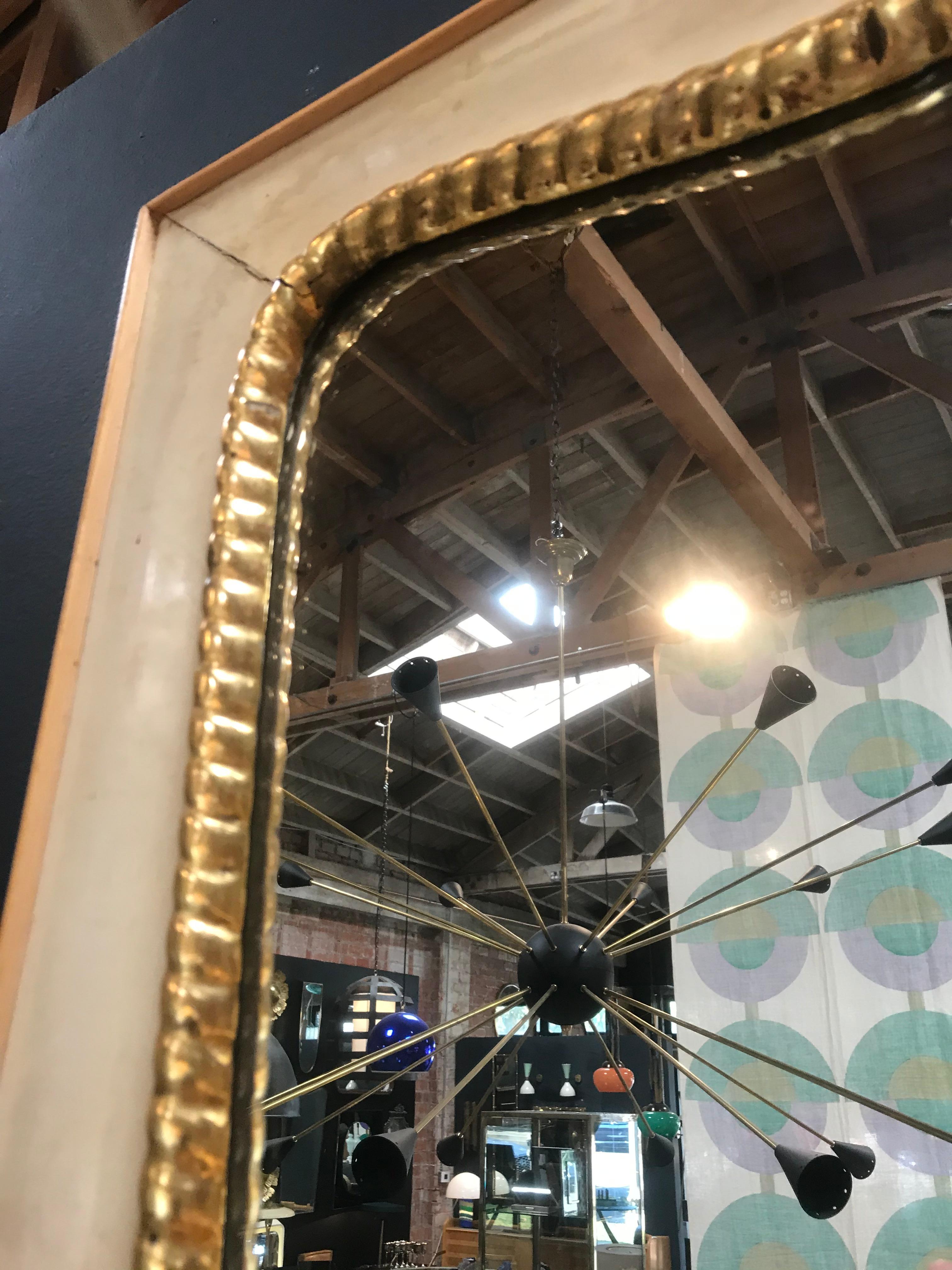 Midcentury Large Italian Wall Mirror, 1950s In Good Condition In Los Angeles, CA