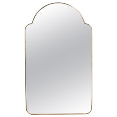 Mid-Century Large Italian Wall Mirror with Brass Frame, 
circa 1950s
