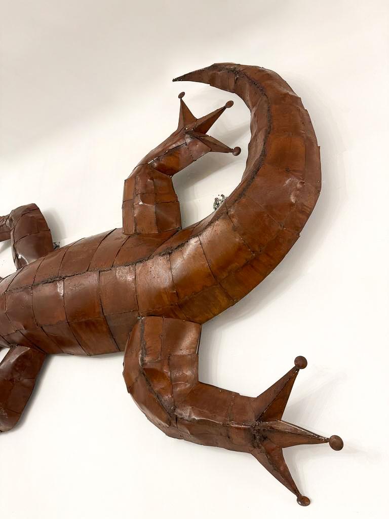 Mid-Century Large Lizard Wall Sculpture In Good Condition For Sale In Brussels, BE