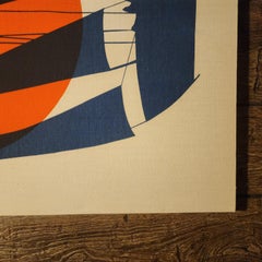 Mid-Century Large Maruska Sailboat print on fabric.