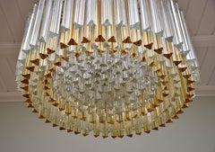 Grand lustre en cristal de Murano Trilobo de Venini, Italie 1960