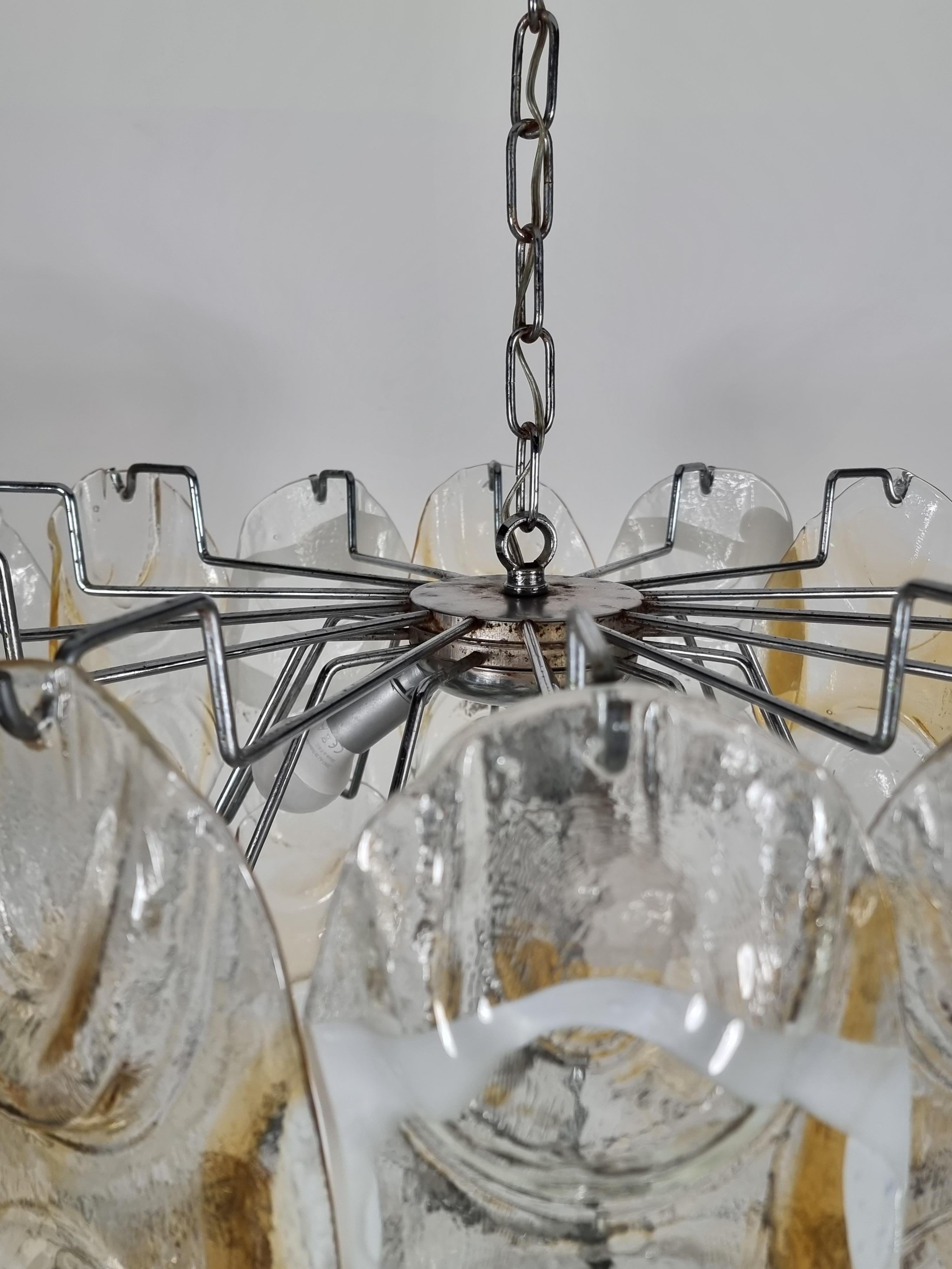 Midcentury Large Murano Glass Chandelier, Italy, 1970s For Sale 4
