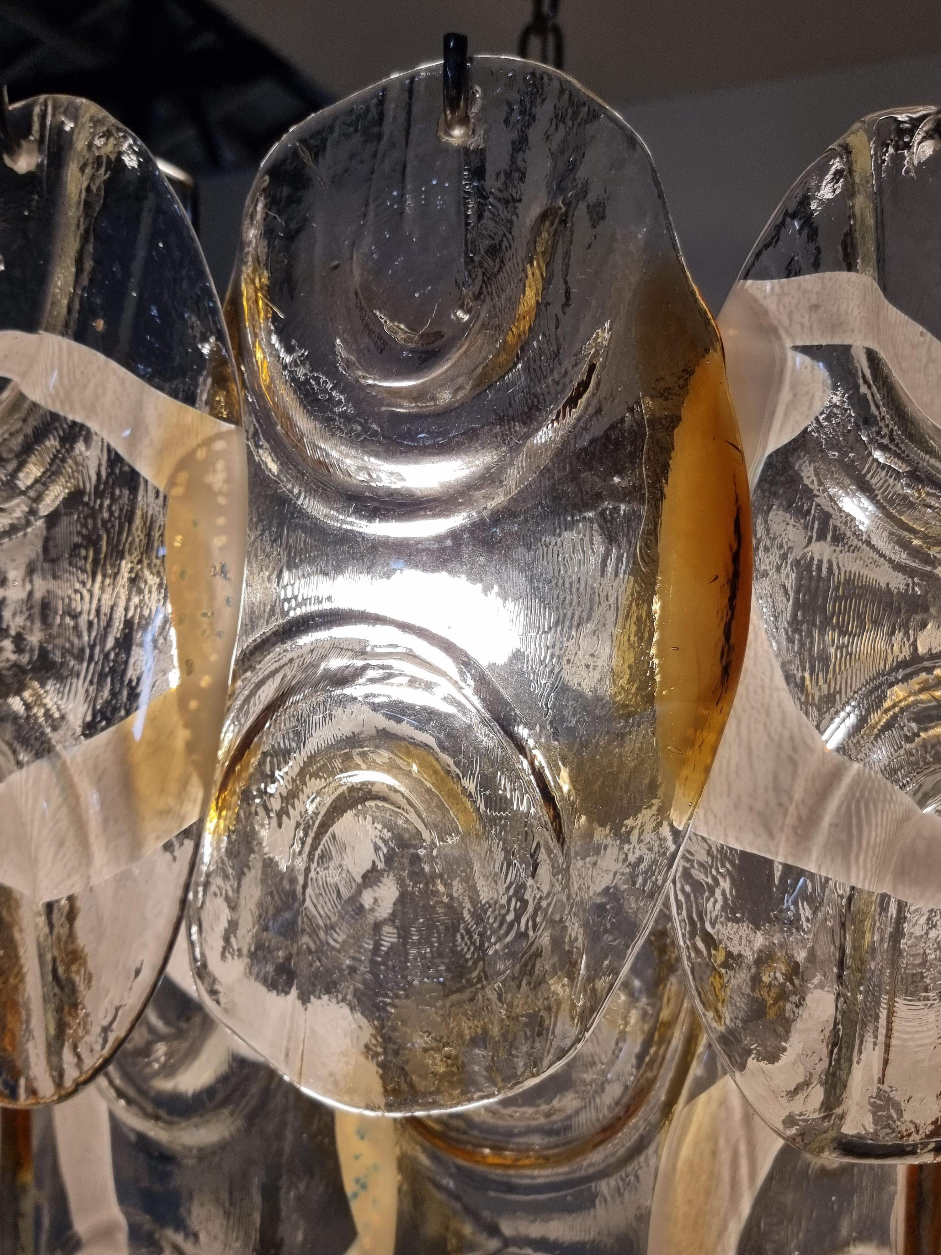 Grand lustre en verre de Murano, Italie, 1970 Bon état - En vente à amstelveen, NL