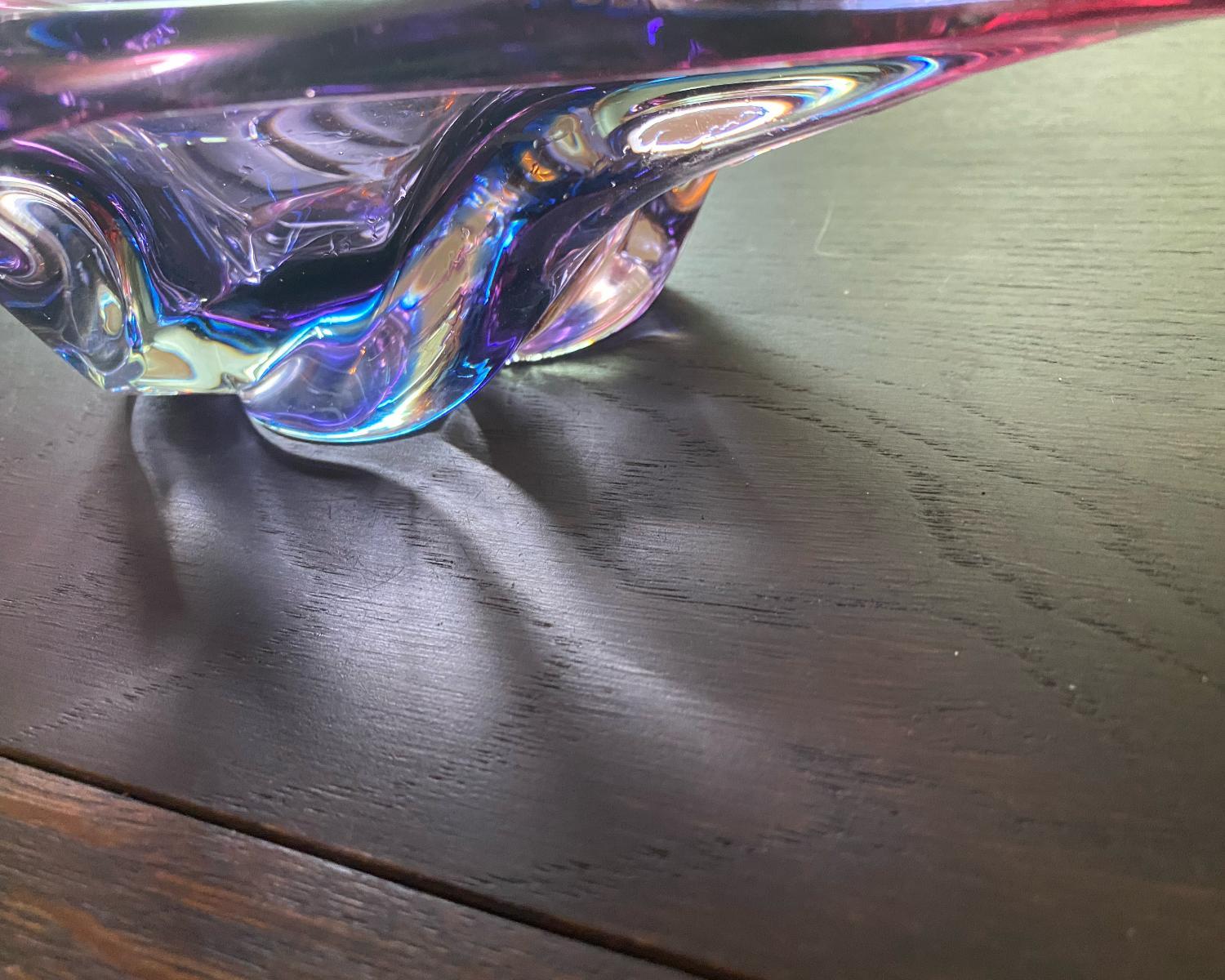 Frutero grande de cristal de Murano de mediados de siglo Italiano en venta