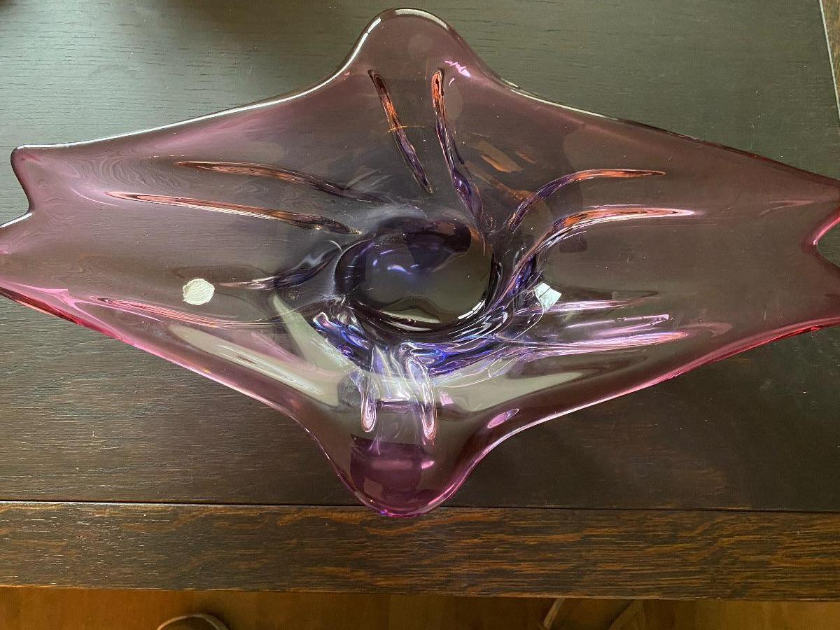 Mid-Century Large Murano Glass Fruit Bowl For Sale 1