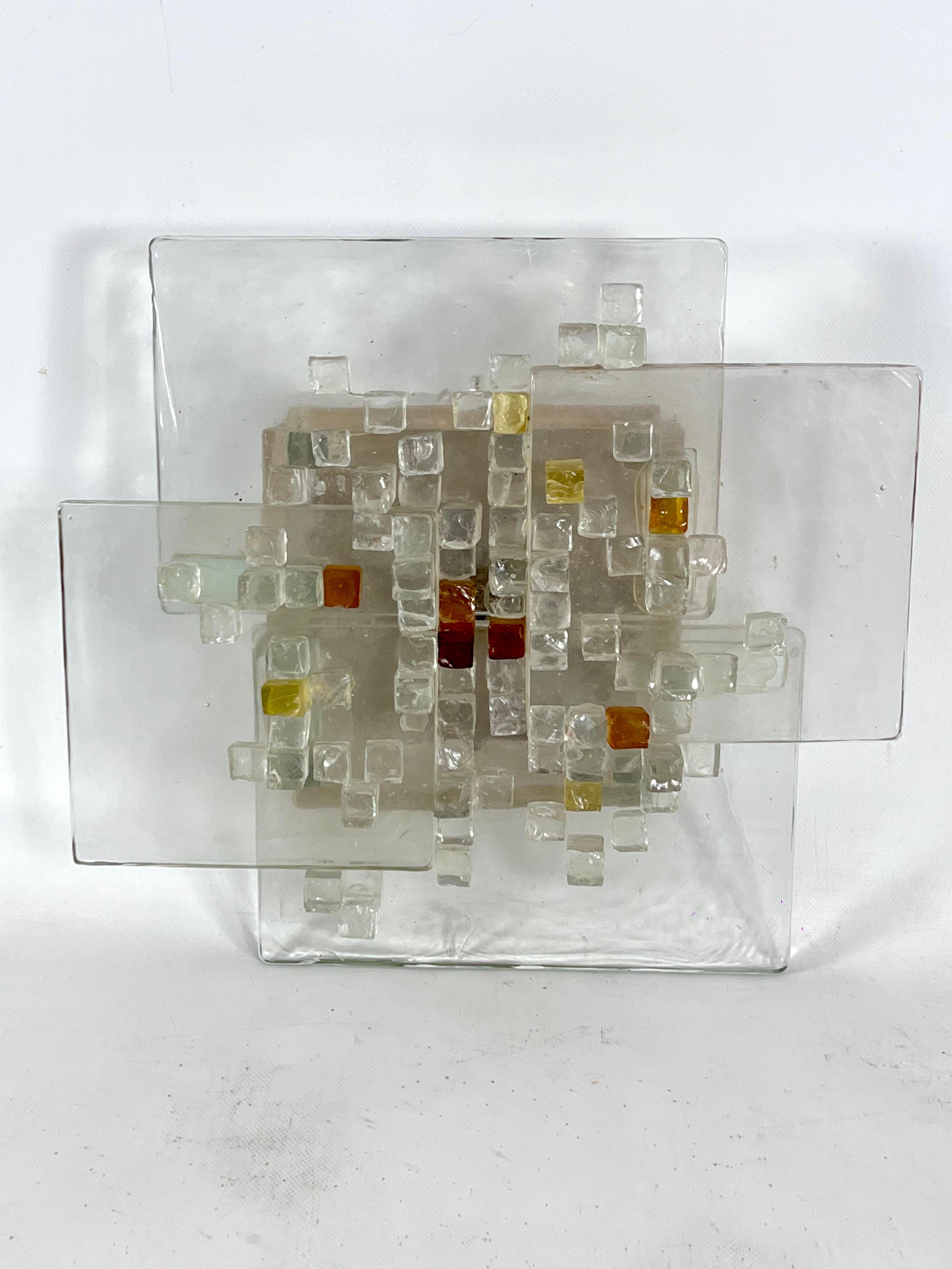 Mid-Century Modern Mid-Century Large Murano Glass wall light by Albano Poli for Poliarte. Italy 197 For Sale